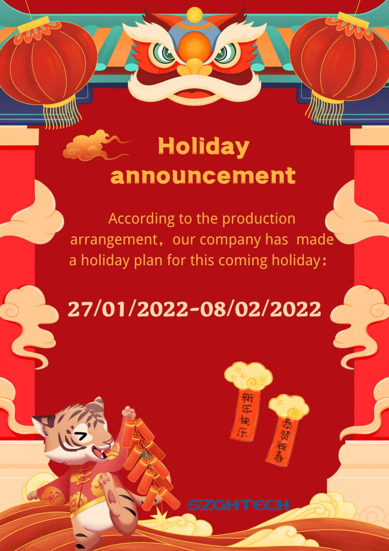 SZGH Chinese New Year Notice